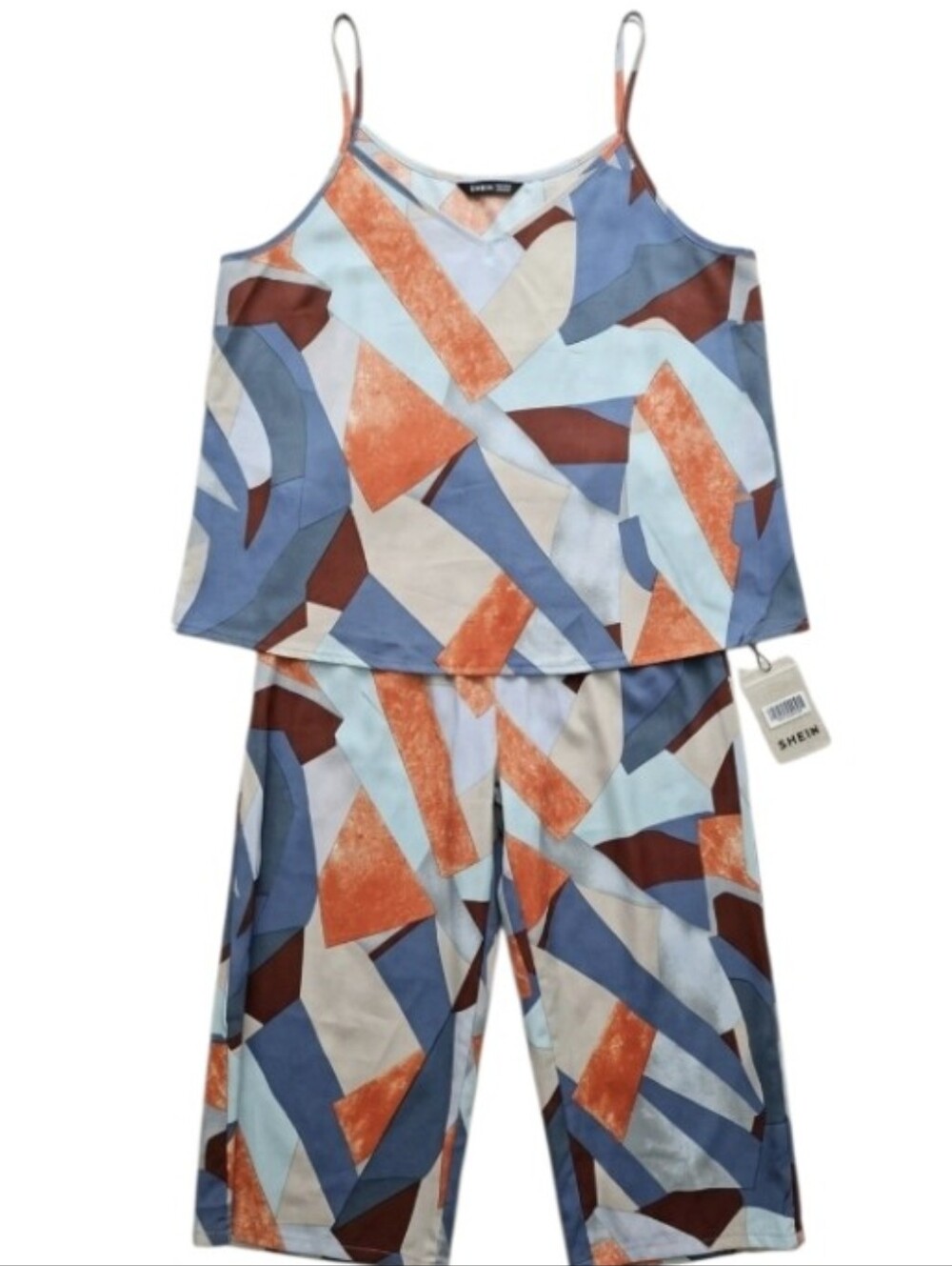 Shein Blue & Orange Geometric 2 Pc Set Size 4X NWOT